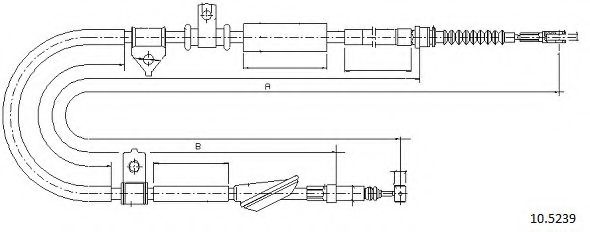 Трос, стояночная тормозная система CABOR 10.5239