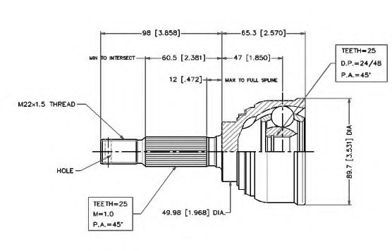 Шарнирный комплект, приводной вал VEMA 18439