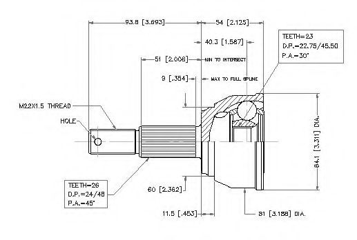 Шарнирный комплект, приводной вал VEMA 18474