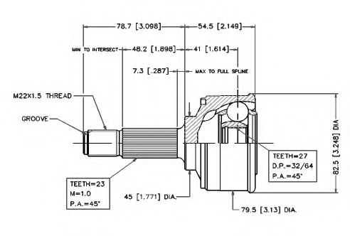 Шарнирный комплект, приводной вал VEMA 18516