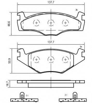 Комплект тормозных колодок, дисковый тормоз VEMA K404601