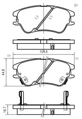 Комплект тормозных колодок, дисковый тормоз VEMA K424100