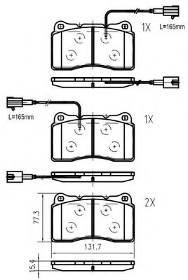 Комплект тормозных колодок, дисковый тормоз VEMA K632300