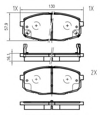 Комплект тормозных колодок, дисковый тормоз VEMA K641400