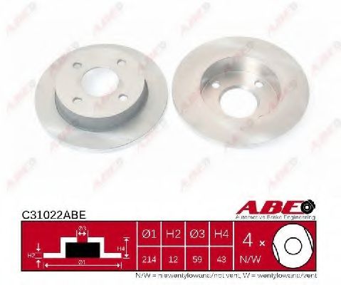Тормозной диск ABE C31022ABE