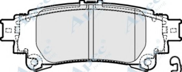 Комплект тормозных колодок, дисковый тормоз APEC braking PAD2008