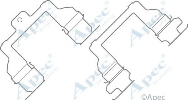 Комплектующие, тормозные колодки APEC braking KIT596