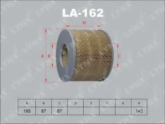 Воздушный фильтр LYNXauto LA-162