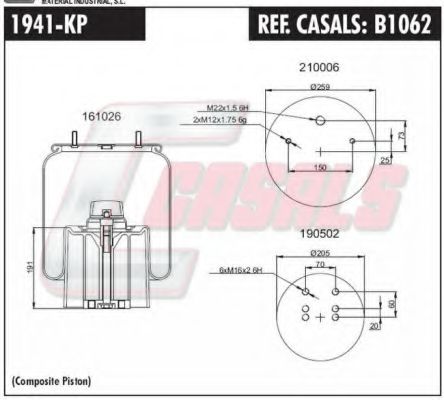 Кожух пневматической рессоры CASALS B1062