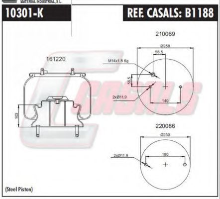 Кожух пневматической рессоры CASALS B1188