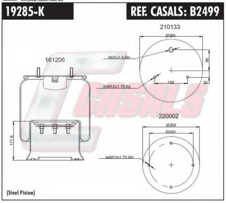 Кожух пневматической рессоры CASALS B2499