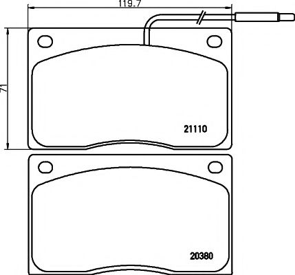 Комплект тормозных колодок, дисковый тормоз HELLA PAGID 8DB 355 005-931