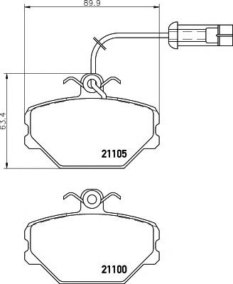 Комплект тормозных колодок, дисковый тормоз HELLA PAGID 8DB 355 006-191