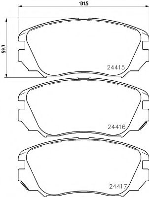 Комплект тормозных колодок, дисковый тормоз HELLA PAGID 8DB 355 013-051