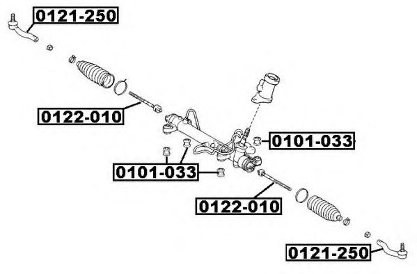 Наконечник поперечной рулевой тяги ASVA 0121-250