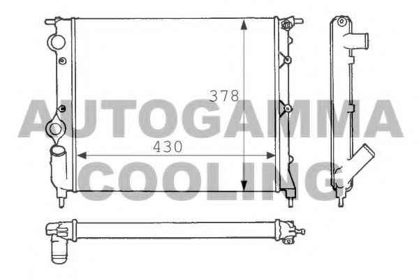 Радиатор, охлаждение двигателя AUTOGAMMA 100847