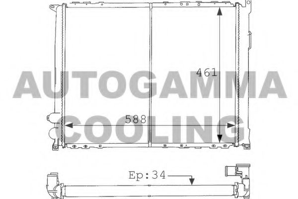 Радиатор, охлаждение двигателя AUTOGAMMA 100908