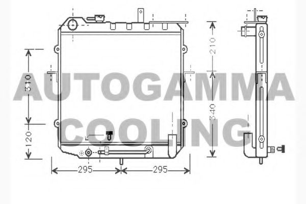 Радиатор, охлаждение двигателя AUTOGAMMA 104278