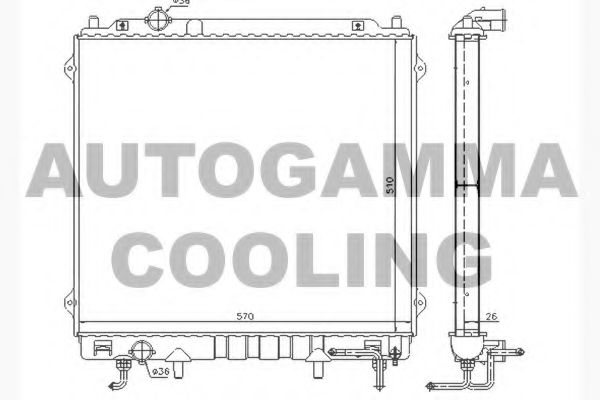 Радиатор, охлаждение двигателя AUTOGAMMA 104646