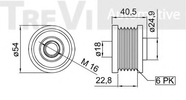 Механизм свободного хода генератора TREVI AUTOMOTIVE TC1635
