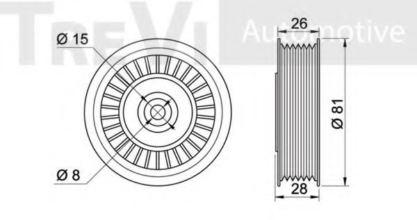 Паразитный / ведущий ролик, поликлиновой ремень TREVI AUTOMOTIVE TA1940