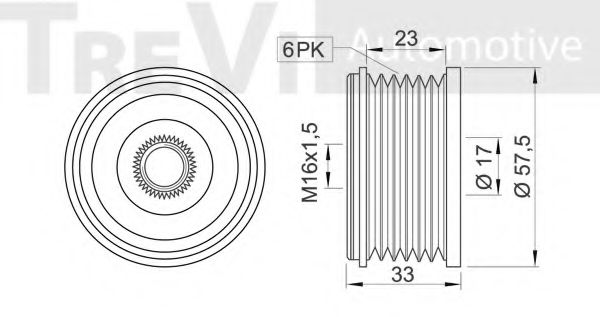 Механизм свободного хода генератора TREVI AUTOMOTIVE AP1186