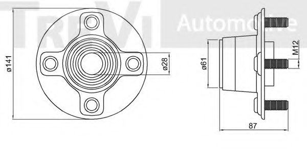 Комплект подшипника ступицы колеса TREVI AUTOMOTIVE 15152