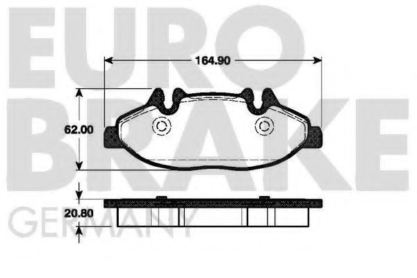 Комплект тормозных колодок, дисковый тормоз EUROBRAKE 5502223351