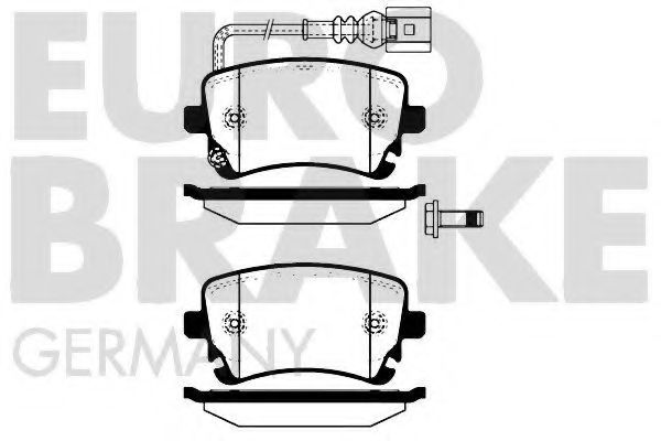 Комплект тормозных колодок, дисковый тормоз EUROBRAKE 5502224764