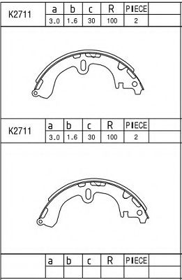 Комплект тормозных колодок ASIMCO K2711