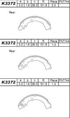 Комплект тормозных колодок ASIMCO K3372