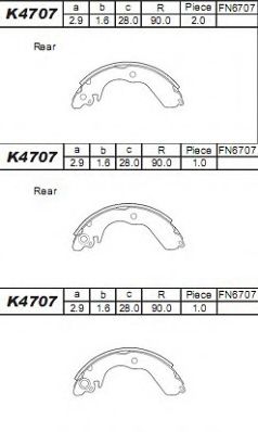 Комплект тормозных колодок ASIMCO K4707