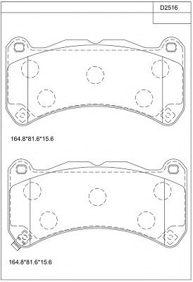 Комплект тормозных колодок, дисковый тормоз ASIMCO KD2516