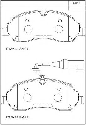 Комплект тормозных колодок, дисковый тормоз ASIMCO KD6091
