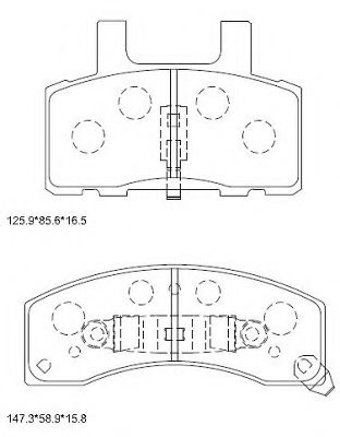 Комплект тормозных колодок, дисковый тормоз ASIMCO KD6761