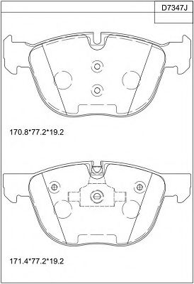 Комплект тормозных колодок, дисковый тормоз ASIMCO KD7347