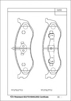 Комплект тормозных колодок, дисковый тормоз ASIMCO KD6350