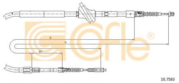 Трос, стояночная тормозная система COFLE 10.7583