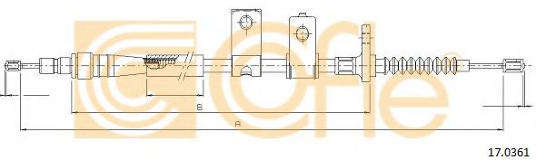 Трос, стояночная тормозная система COFLE 170361