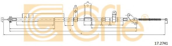 Трос, стояночная тормозная система COFLE 17.2741