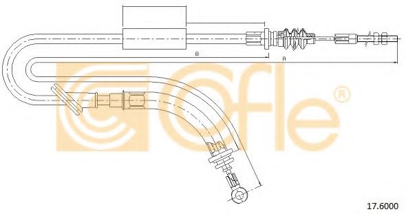 Трос, стояночная тормозная система COFLE 17.6000