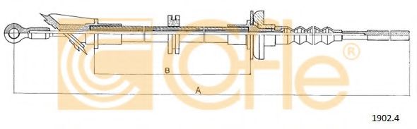 Трос, управление сцеплением COFLE 1902.4