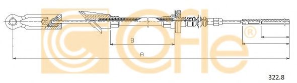 Трос, управление сцеплением COFLE 3228