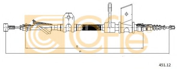 Трос, стояночная тормозная система COFLE 451.12