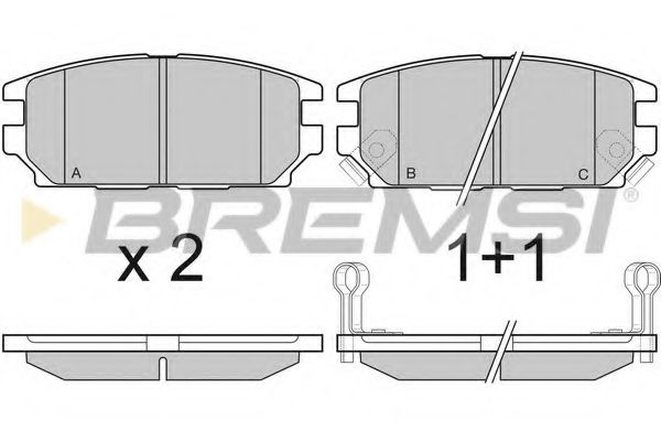 Комплект тормозных колодок, дисковый тормоз BREMSI BP3034