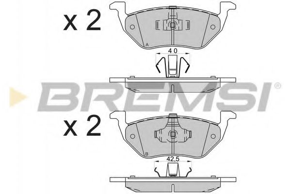Комплект тормозных колодок, дисковый тормоз BREMSI BP3587