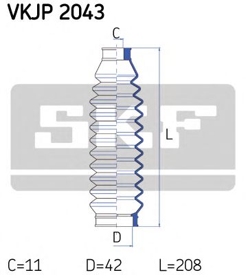 Комплект пылника, рулевое управление SKF VKJP 2043