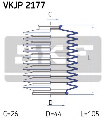 Комплект пылника, рулевое управление SKF VKJP 2177