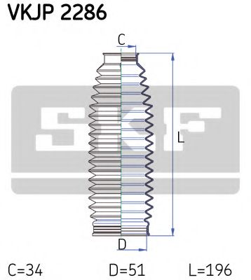 Комплект пылника, рулевое управление SKF VKJP 2286