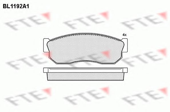 Комплект тормозных колодок, дисковый тормоз FTE BL1192A1